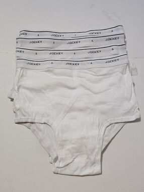 Jockey White Classic Men's Briefs with Logo Waistband 4 Pack - Size 36